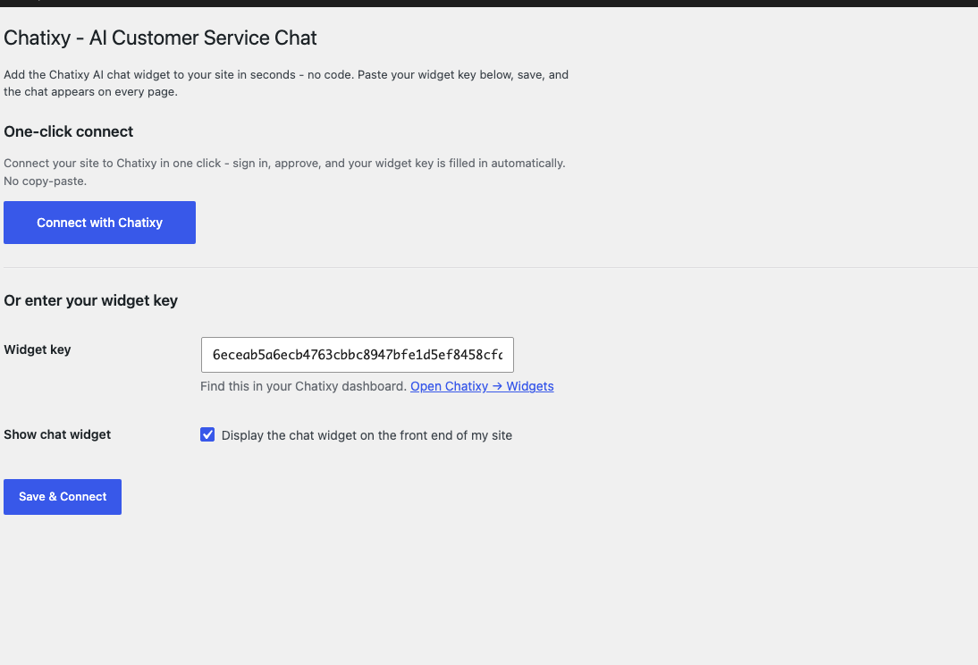 Install the plugin and connect