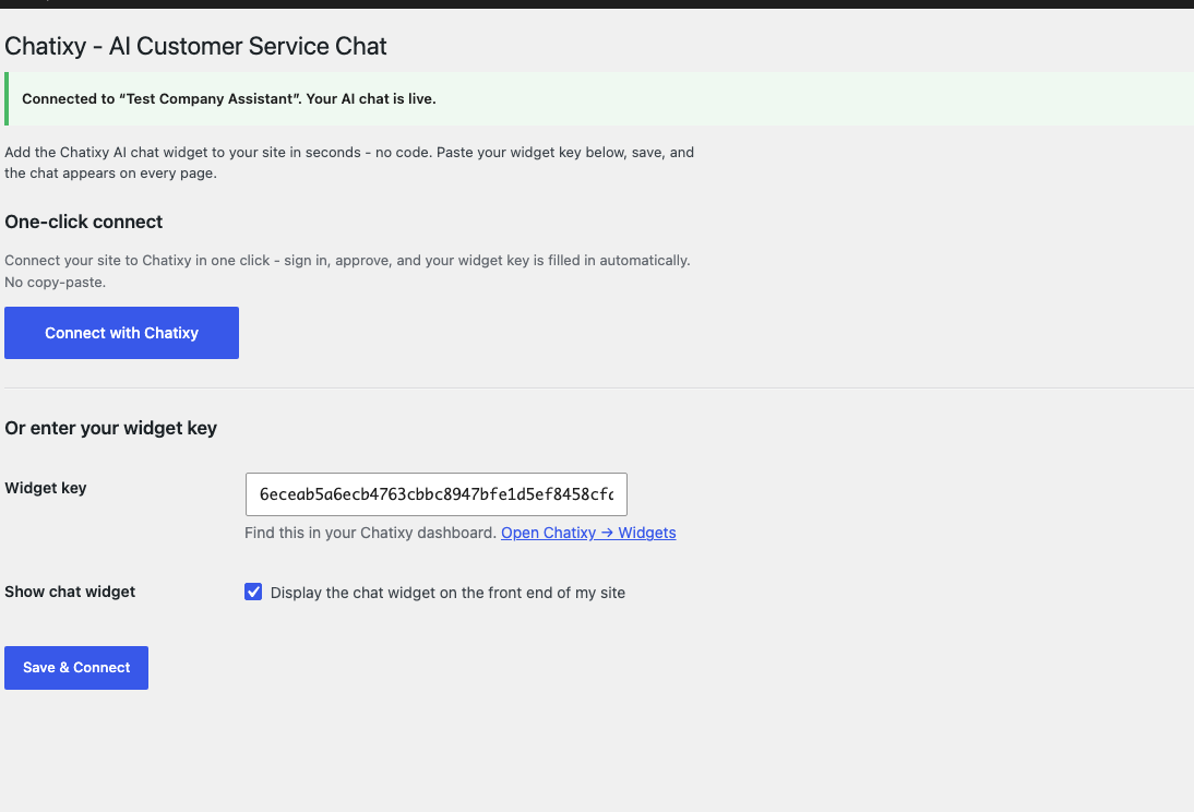 Confirm your chat is live
